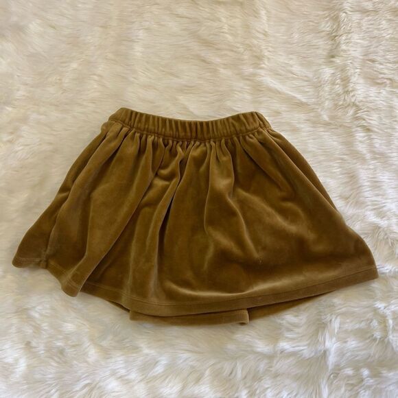 Tea Girls Mustard Yellow Velvet Skirts Size 3 - Picture 2 of 4